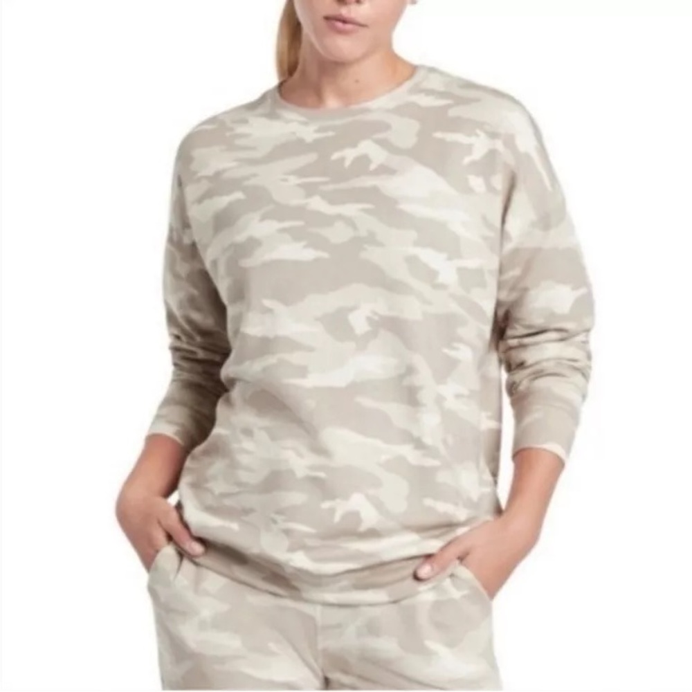 Athleta white camo sweater